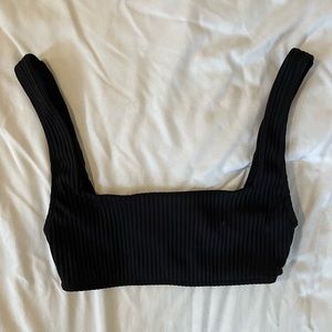 Black Square Neck Bikini Top